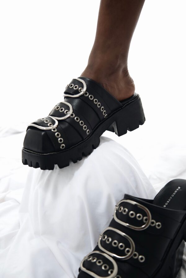 Aura Buckle/Eyelet Mule